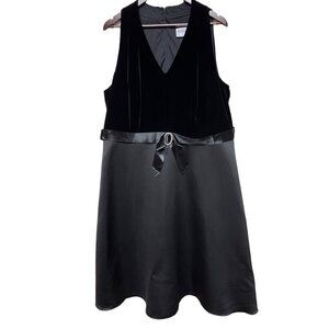 Jessica Howard Women's Dress Black Sleeveless Velvet Bodice Satin Skirt Size 18W